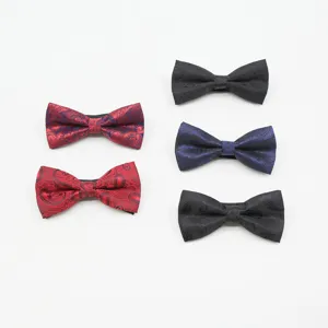 Classic paisley pattern men bow tie set for business wedding formal suit apparel accessories