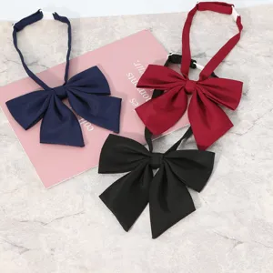 Noeud papillon uniforme JK Mignon col d'etudiant fleur sangle reglable couleur unie noeud