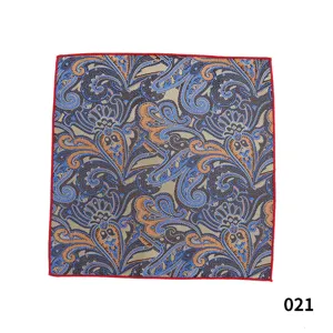 Elegante pañuelo de bolsillo para hombre diseño paisley retro poliéster detalle