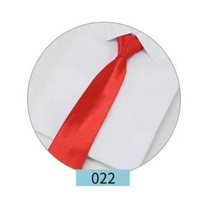 Classic solid red zipper necktie with white dress shirt for formal business events.