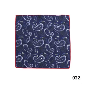 Pañuelo de bolsillo hombre estampado paisley azul elegante para traje negocios