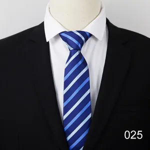 Detailed view of classic blue striped business necktie for men, elegant and professional.