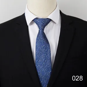 Men's blue textured necktie professional business formal suit tie detail view 8cm style