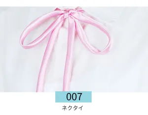 Rosa Satinband Krawatte für japanische JK Schuluniform Matrosenanzug Detailansicht.