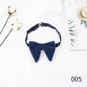 Detailansicht der dunkelblauen Samtfliege, elegantes großes Design für elegante Bräutigam.