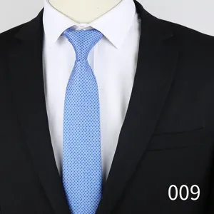 Detail view of blue floral jacquard necktie for men business suit narrow width silk tie