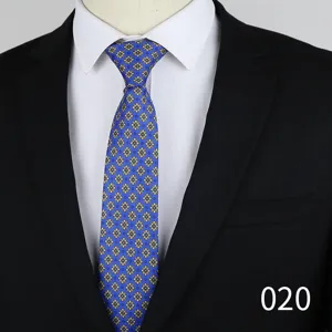 Men's blue floral jacquard tie 6cm narrow professional business suit necktie for formal wear.