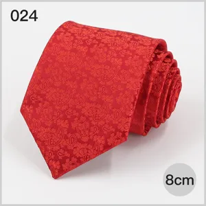 Red paisley silk jacquard business necktie for men formal wear wedding suit 8cm width