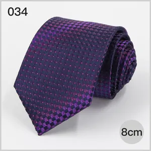 Men's 8cm purple checkered business tie, classic formal necktie made of quality polyester.