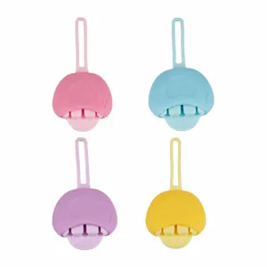 Set di mini pennelli labbra in silicone, applicatore per rossetto con laccetto, 4 colori.