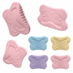 Silicone Butterfly Gua Sha Facial Body Massage Tool Scraping Board Multi-Color Set