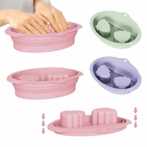 Faltbare Silikon Nagel Einweichschale Tragbare Hand Spa Waschbecken Maniküre Werkzeug für Nagellackentfernung
