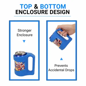 Portalatas de silicona con asa para refrescos y bebidas, funda antideslizante.