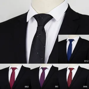 Men's Business Woven Polyester Silk Necktie Classic Stripe Geometric Neck Tie Formal Suit Wedding Groom Neckwear