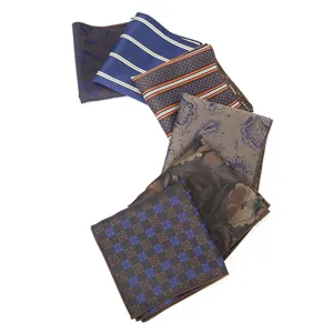 Men's business pocket square handkerchief set, classic patterns, formal suit accessories.