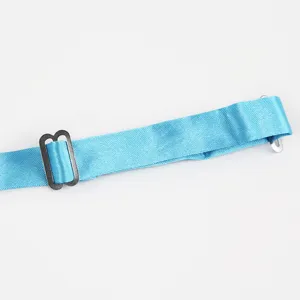 Cinturino per papillon blu regolabile con fibbia in metallo per abiti formali eleganti.