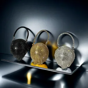 Sac de soirée en strass pochette cristal avec gland bandoulière sac à main pour femme