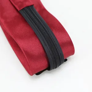 Men's solid color zipper necktie for business formal suits and wedding groomsmen wear.