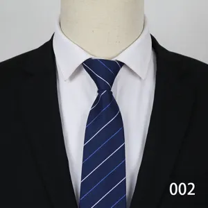Blue striped business necktie for men formal suit wear classic tie professional accessory