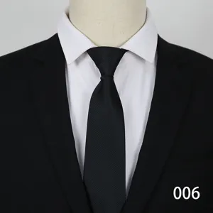 Black zipper tie for men business formal suit wedding wear easy zip necktie professional style