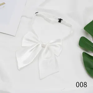 Japanische JK Uniform weiße Fliege, klassische einfarbige Satin Schüler Matrosen Schleife.