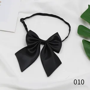Schwarze JK Uniform Schleife, japanischer Stil Satin Krawatte mit verstellbarem Riemen.
