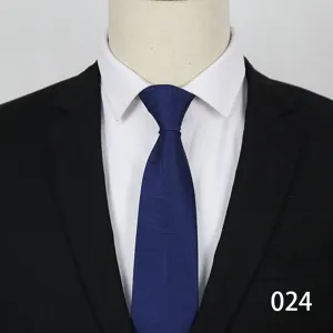 Blue stripe zipper necktie for men formal business wedding wear solid quality style detail view.