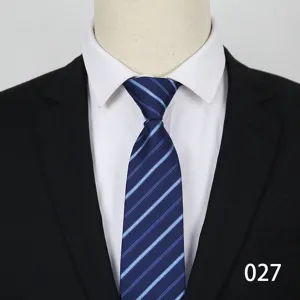 Men's business blue striped tie formal suit tie wedding necktie professional accessory