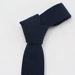 Classic navy blue men's necktie, solid color formal business suit tie for wedding prof.