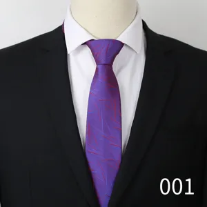 Men purple business tie with abstract red blue lines formal suit matching accessory