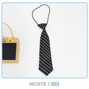 Student striped JK necktie pre-tied elastic band casual uniform tie for school performance