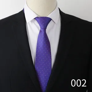 Purple business tie with white dot pattern detail for men formal wear suit matching.