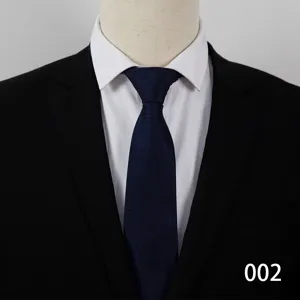 Classic dark blue business men tie with subtle abstract lines, perfect for formal suits.
