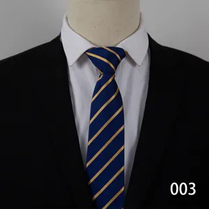 Men's classic blue and gold striped business suit tie formal wear professional accessory
