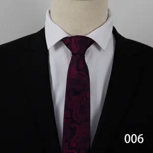 Men's business formal necktie featuring a classic paisley pattern for professional office wear.