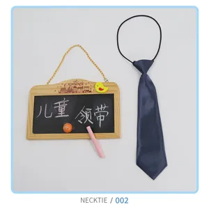 Children solid navy blue elastic necktie kids baby cute fashion formal wear accessory