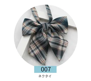JK plaid bow tie for uniform sailor suit, Japanese college style sharp corner ribbon accessory.