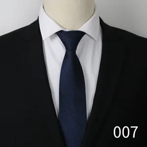 Classic men navy blue striped necktie business formal wear matching suit shirt