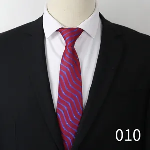 Men's business burgundy red tie with blue stripe pattern for professional suit accessory
