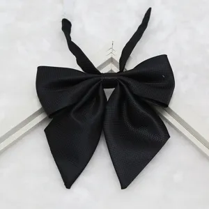 Japanese style black bow tie uniform collar accessory for school girls sweet aesthetic.