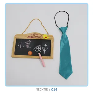 Childrens elastic necktie in vibrant turquoise color, perfect for kids party wear and daily outfits.