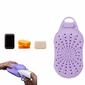 Multifunctional Silicone Soap Bag Bath Brush Double Sided Massage Foaming Pouch With Hanging Strap Shower Accessories
