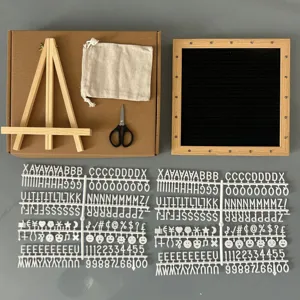 Ensemble de tableau a lettres en feutre avec cadre en bois et sac de rangement