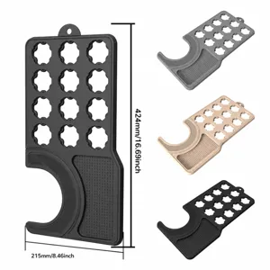 Silicone coffee capsule holder and tamper mat organizer for home kitchen coffee bar espresso machine.