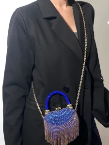 Kristall Strass Abendtasche Quaste Schulter Umhängetasche Luxus Damen Party Handtasche