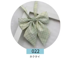 Green plaid JK uniform bow tie, Japanese style student necktie accessory for sailor suit