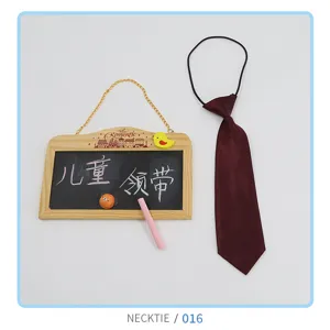 Children's dark red necktie with elastic band, cute and fashionable kids accessory.
