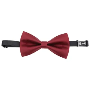 Pajarita de satén rojo vino para hombre con correa ajustable accesorio clásico para traje