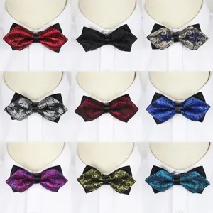 Men's Business Formal Bowtie Classic Paisley Jacquard Bow Tie Wedding Party Groom Neckwear Adjustable Stylish Bowtie