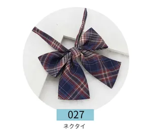 Japanese JK plaid bow tie pre-tied necktie cute school uniform accessories for women